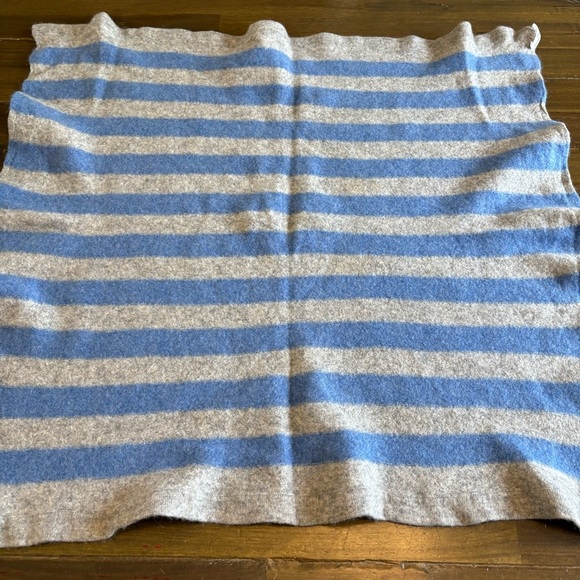 WHITE+WARREN BABY blanket Blue Gray Striped See description - Picture 6 of 7